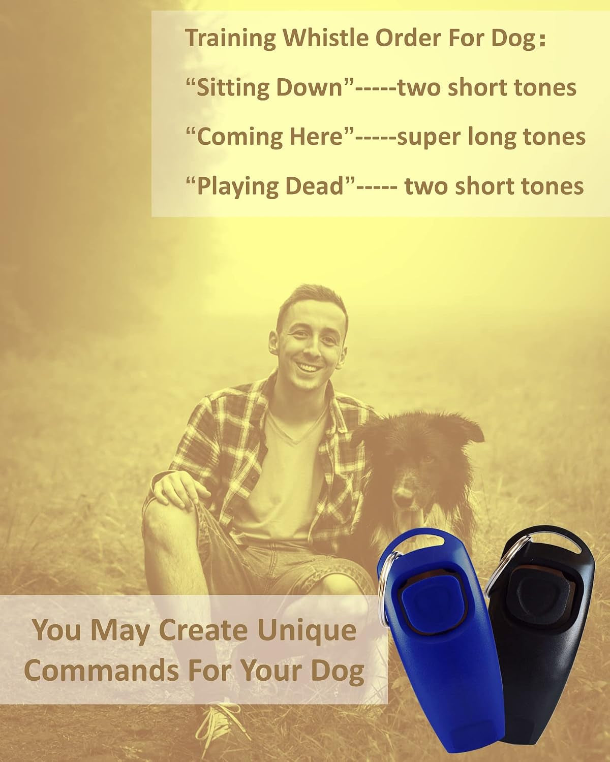 Dog Whistle Recall Training 2 Pack-Professional High Pitch-Can Be Heard by Human Ears
