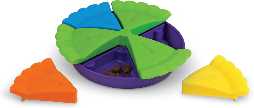 Slice-O-Pie Treat Puzzle for Dogs, Interactive Dog Toys for Boredom, Stimulation Brain Game, Slow Feeder Dog Bowl, Dog Presents, Birthday Dog Toy