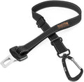 Dog Car Seat Belt | Universal Pet Safety Belt, Created with Human Seatbelt Material. All-Metal Hardware with Adjustable Length Strap. Exceeds Safety Standards. Keep Your Dog Secure (Black)