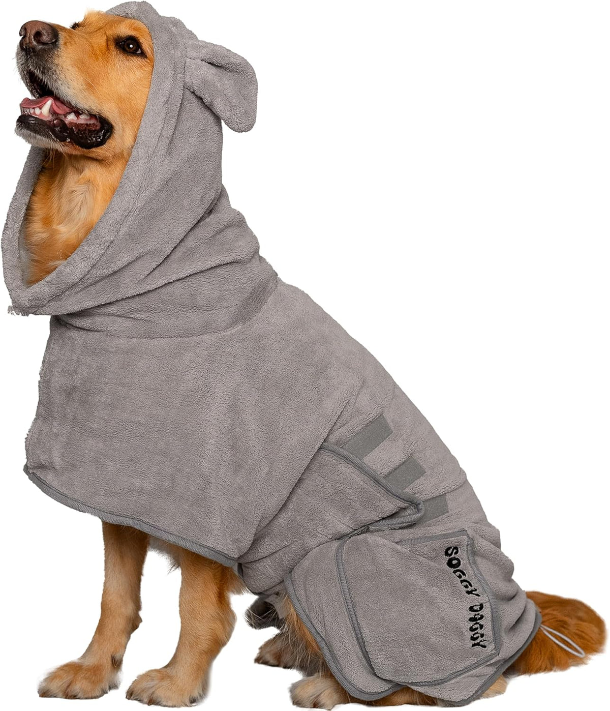 ® UK: Luxury Dog Drying Coat, Super Absorbent Microfibre Dog Drying Robe with Hood, Fast Dry in Minutes, Thick & Soft Robe - Bath, Groom & Travel, Covers Ears, All-Season Dressing Gown (XL)