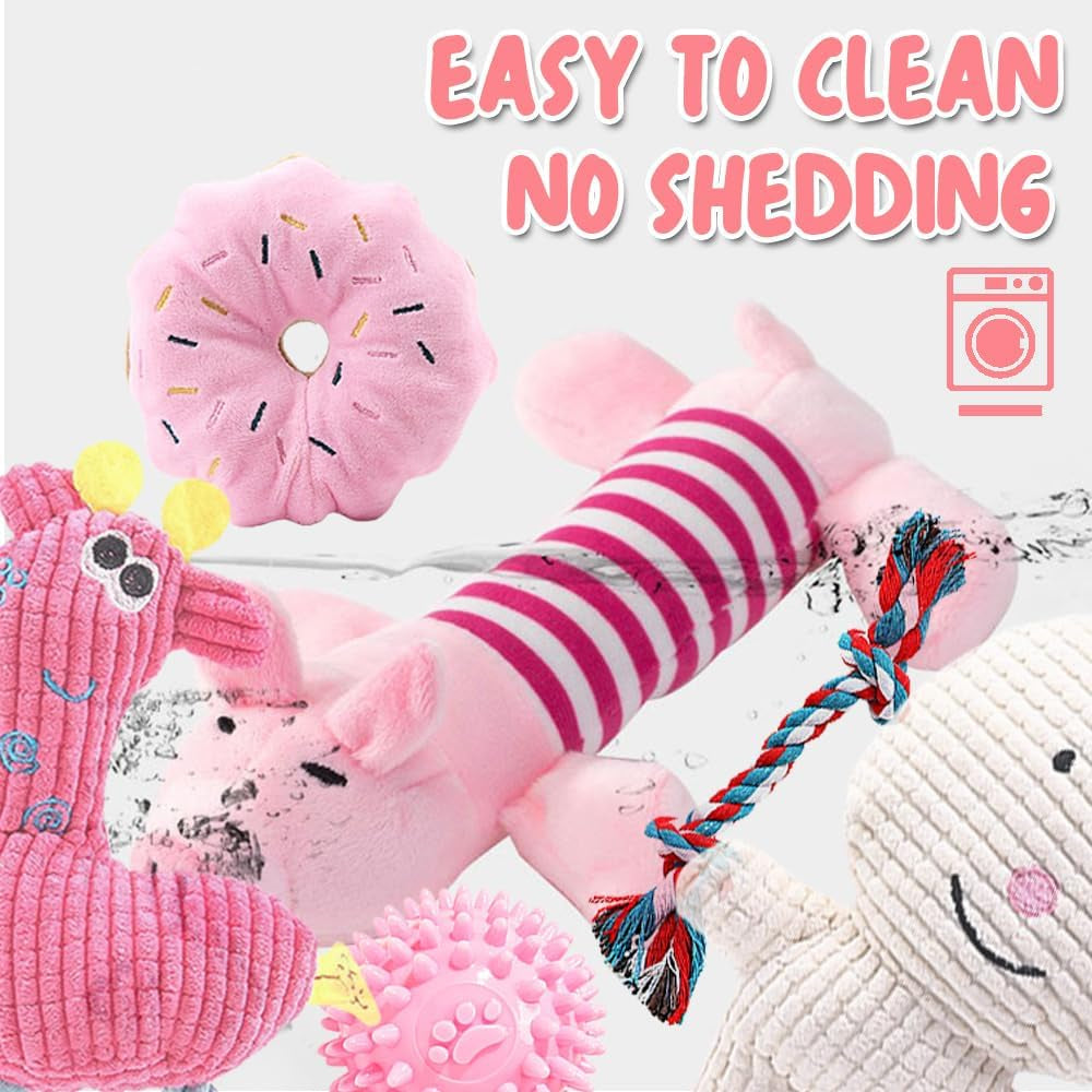 6Pcs Dog Toys for Small Dogs, Puppy Teething Chew Toys, Dog Toys for Boredom, Squeaky Plush Dog Toys Set for Small Medium Dogs