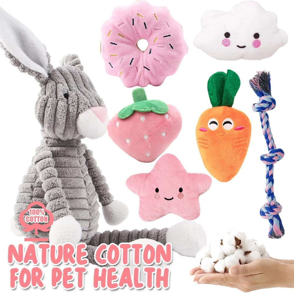 10Pcs Dog Toys for Small Dogs, Squeaky Plush Dog Toys Set, Puppy Teething Toys Rope Ball, Indestructible Dog Chew Toys for Boredom, Dog Toys Gift for Small Medium Dogs