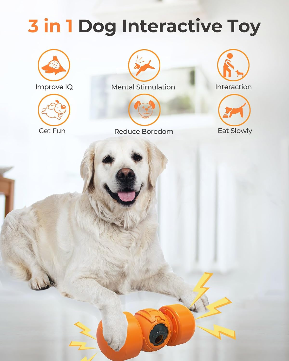 Interactive Dog Toys, Giggling Dog Treat Toy for Boredom Large Dogs
