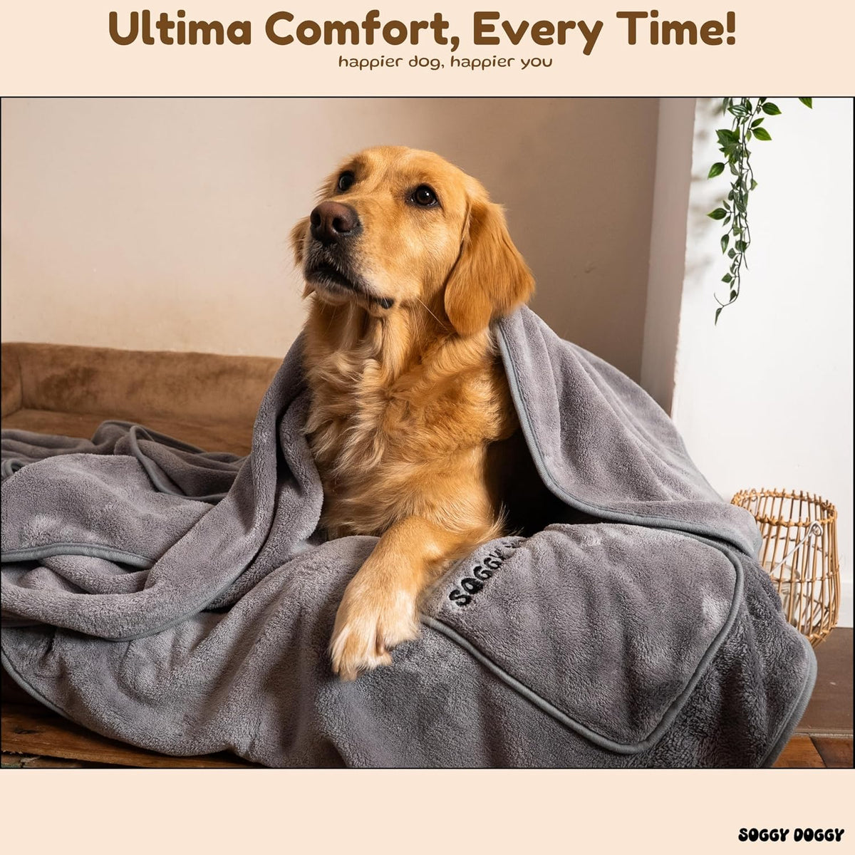® UK: Large Luxury Super Absorbent Dog Towels for Drying Dogs, Fast Drying in Minutes, Thicker than Most, Pet Blanket, Bath, Grooming, Travel, Super Soft Microfibre Towel, 140X70Cm, 1 Pack
