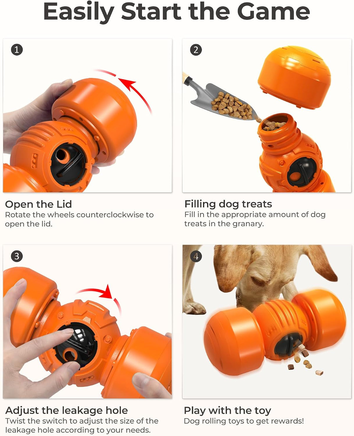Interactive Dog Toys, Giggling Dog Treat Toy for Boredom Large Dogs